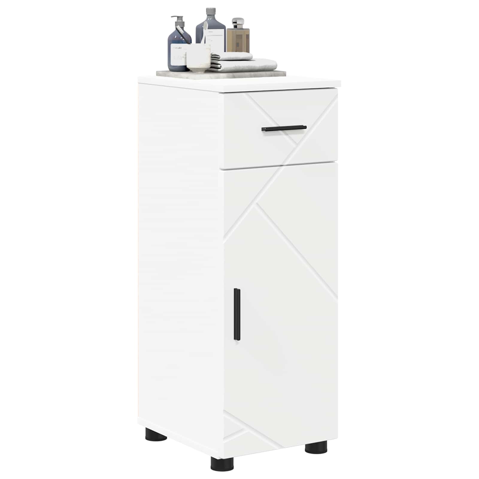 vidaXL Bathroom Cabinet White 30 x 35 x 80 cm Engineered wood, Metal 3