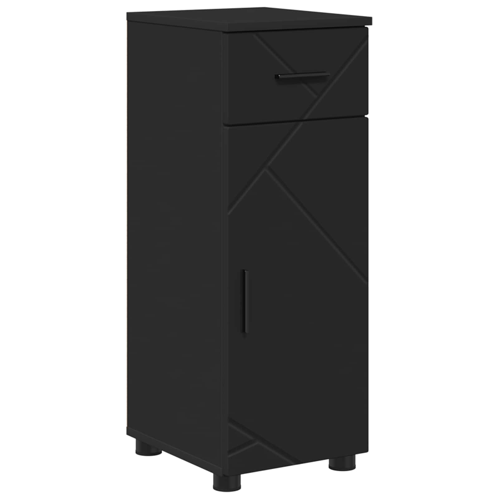 vidaXL Bathroom Cabinet Black 30 x 35 x 80 cm Engineered wood, Metal 2
