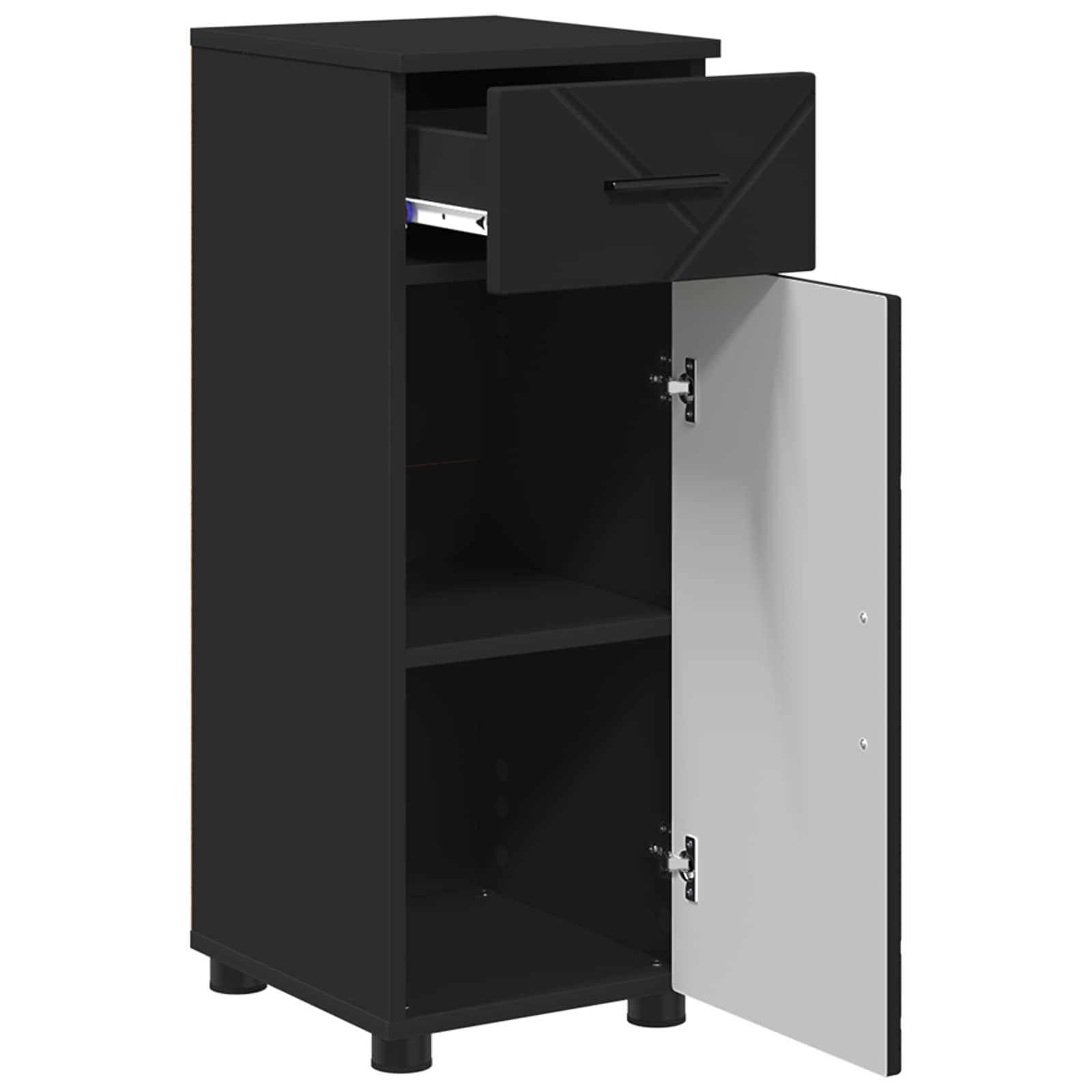 vidaXL Bathroom Cabinet Black 30 x 35 x 80 cm Engineered wood, Metal 5
