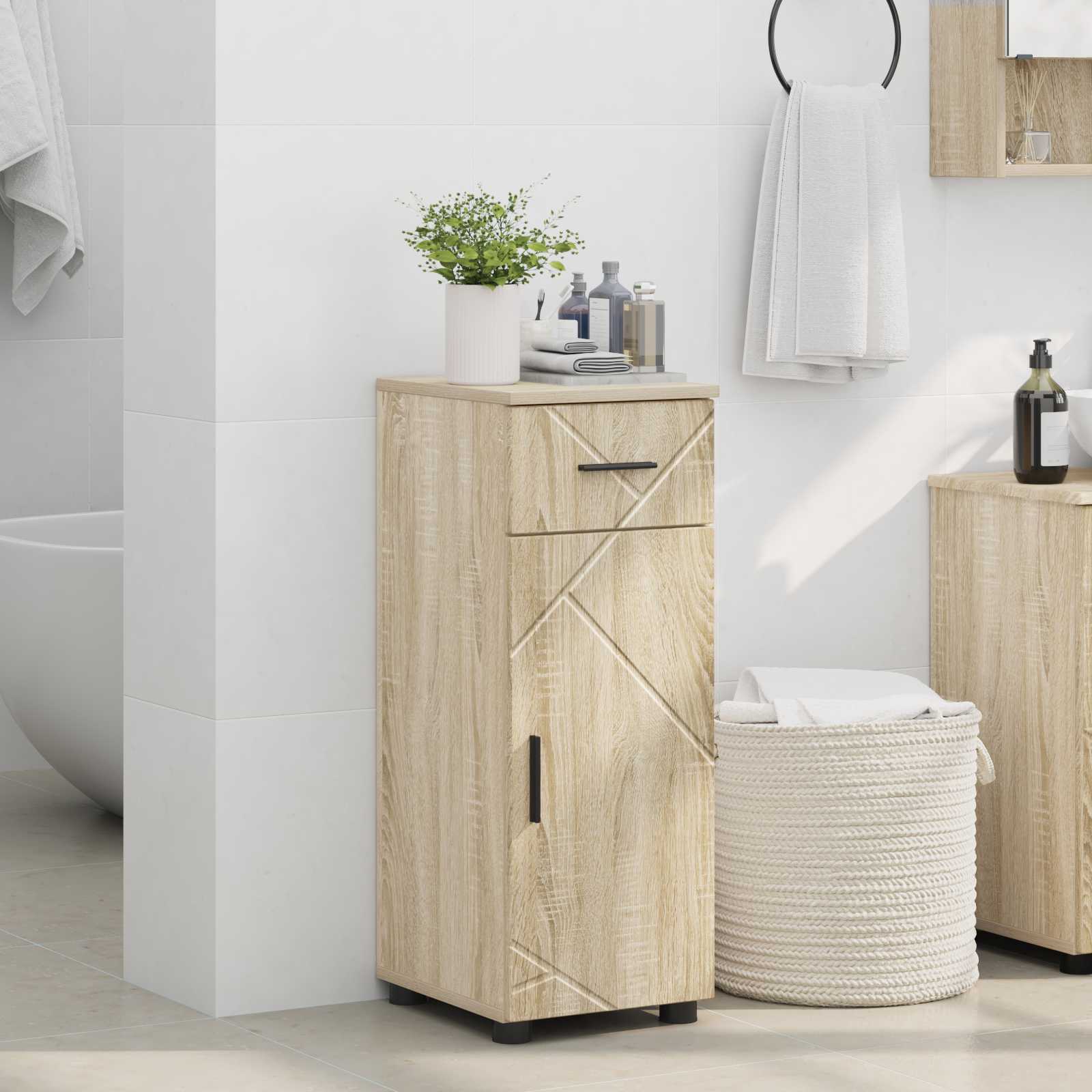 vidaXL Bathroom Cabinet Sonoma Oak 30 x 35 x 80 cm 4