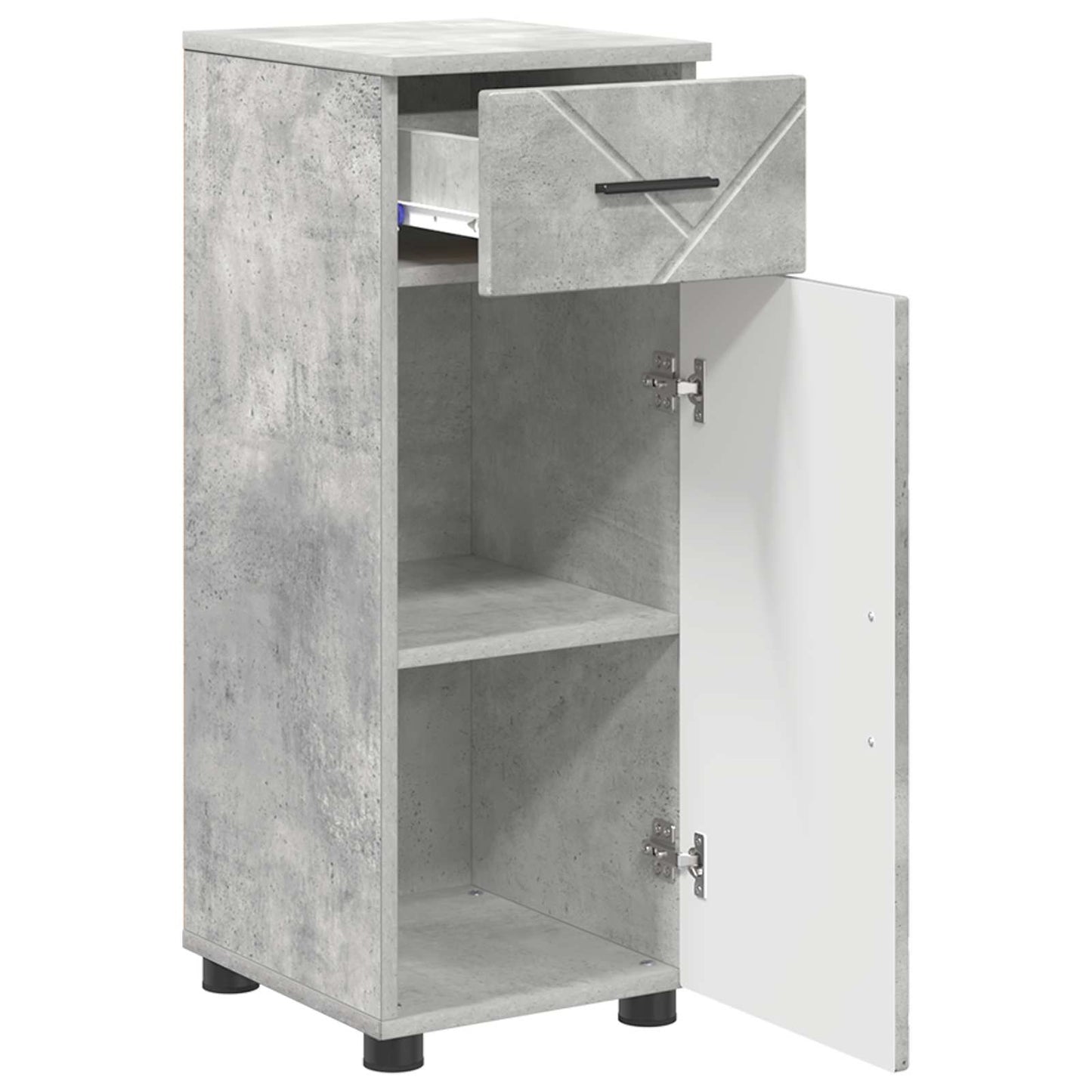 vidaXL Bathroom Cabinet Concrete Grey 30 x 35 x 80 cm 5