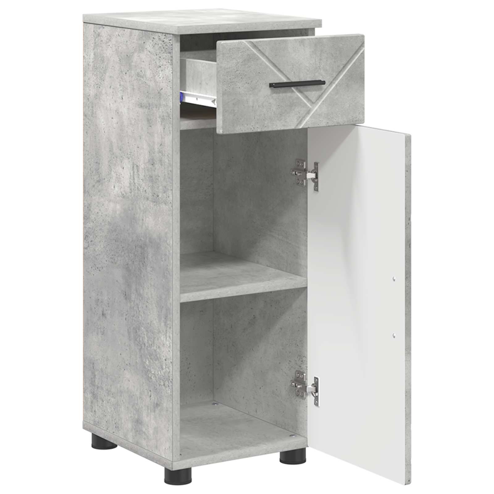 vidaXL Bathroom Cabinet Concrete Grey 30 x 35 x 80 cm 5
