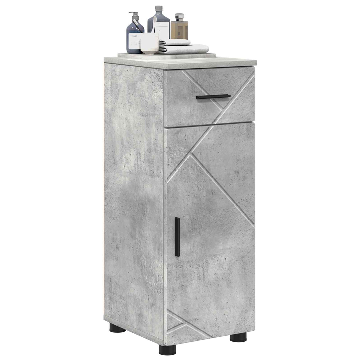 vidaXL Bathroom Cabinet Concrete Grey 30 x 35 x 80 cm 3