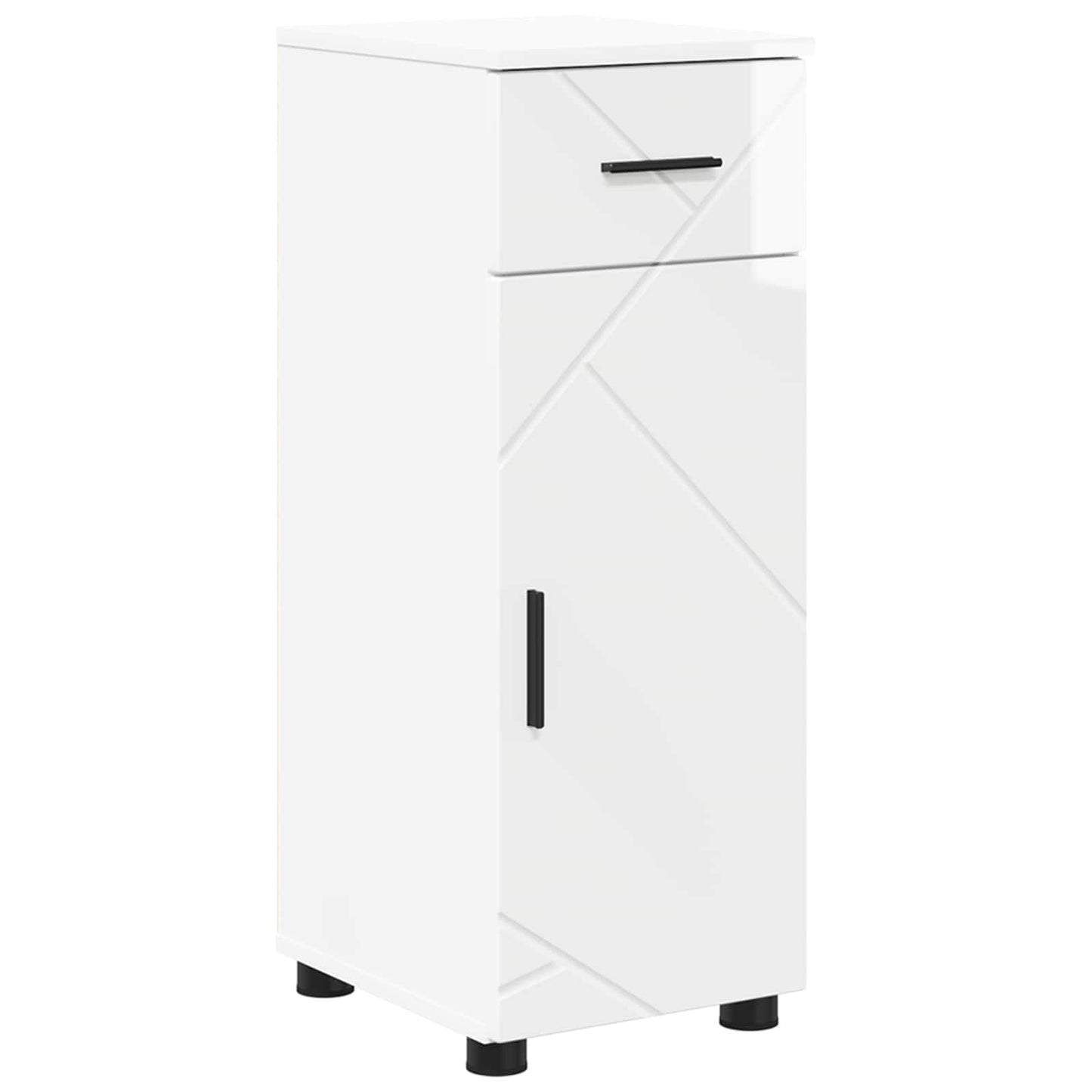 vidaXL Bathroom Cabinet High Gloss White 30 x 35 x 80 cm 2