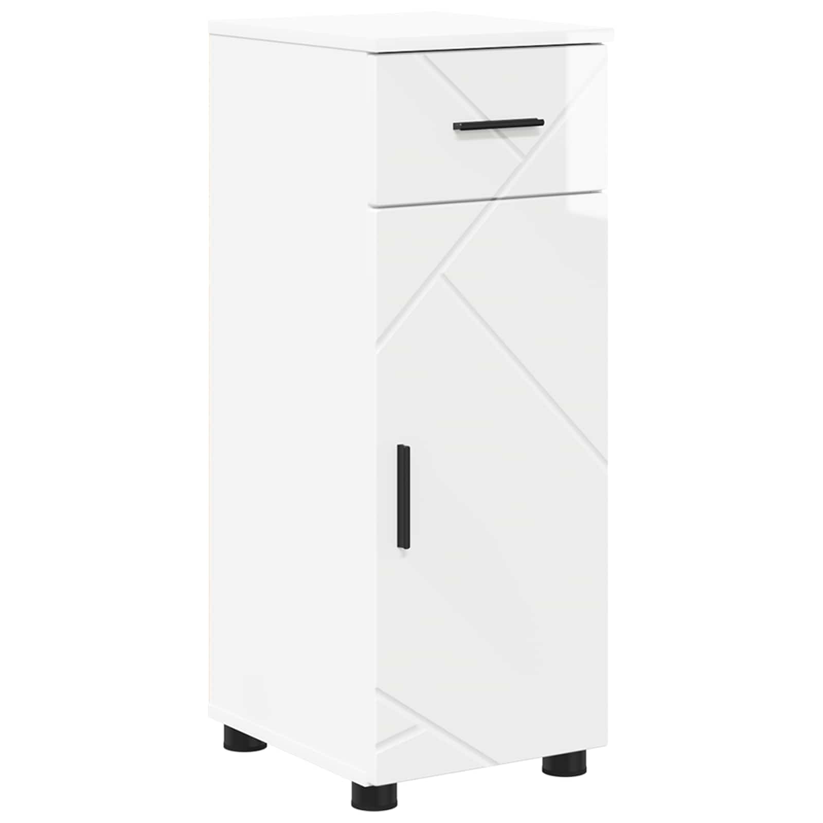 vidaXL Bathroom Cabinet High Gloss White 30 x 35 x 80 cm 2