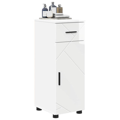 vidaXL Bathroom Cabinet High Gloss White 30 x 35 x 80 cm 3