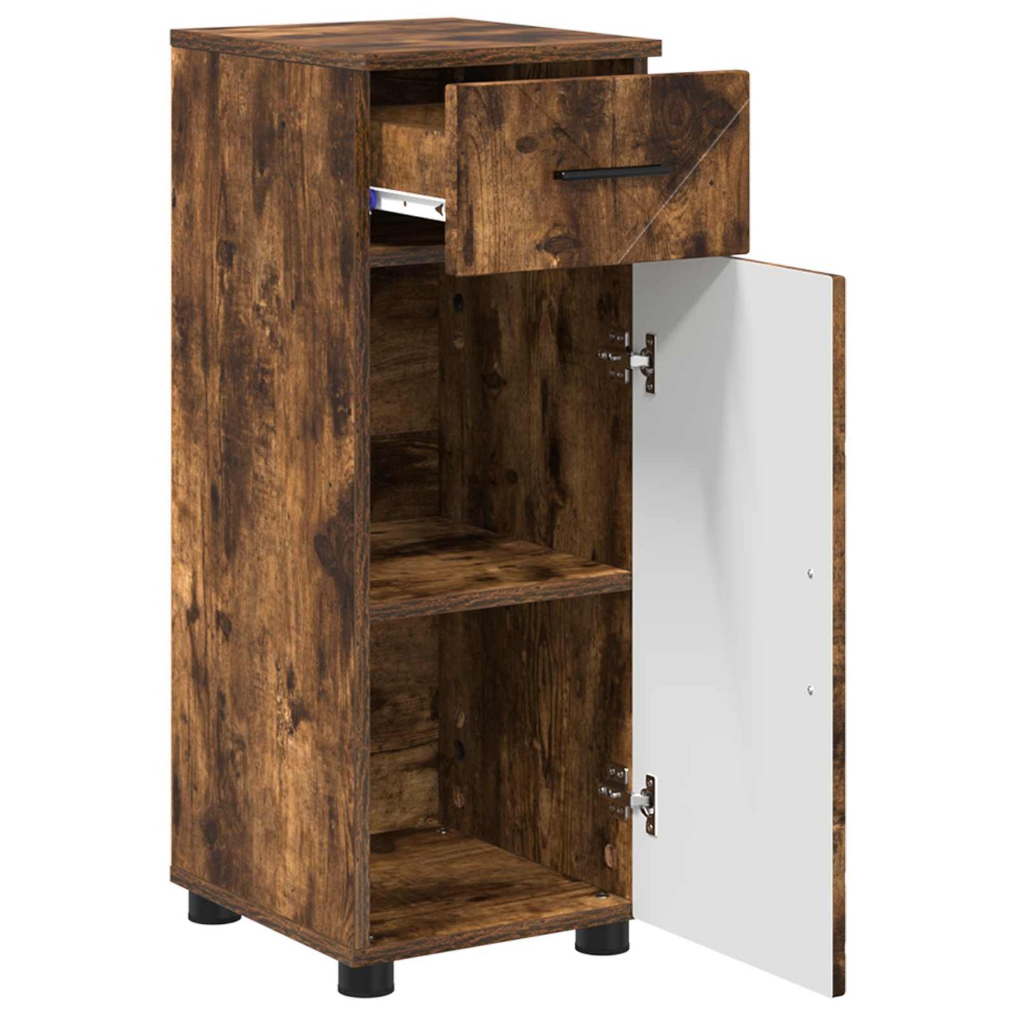 vidaXL Bathroom Cabinet Smoked Oak 30 x 35 x 80 cm 5