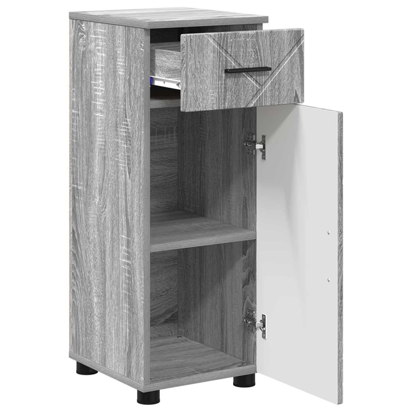 vidaXL Bathroom Cabinet Grey Sonoma 30 x 35 x 80 cm 5