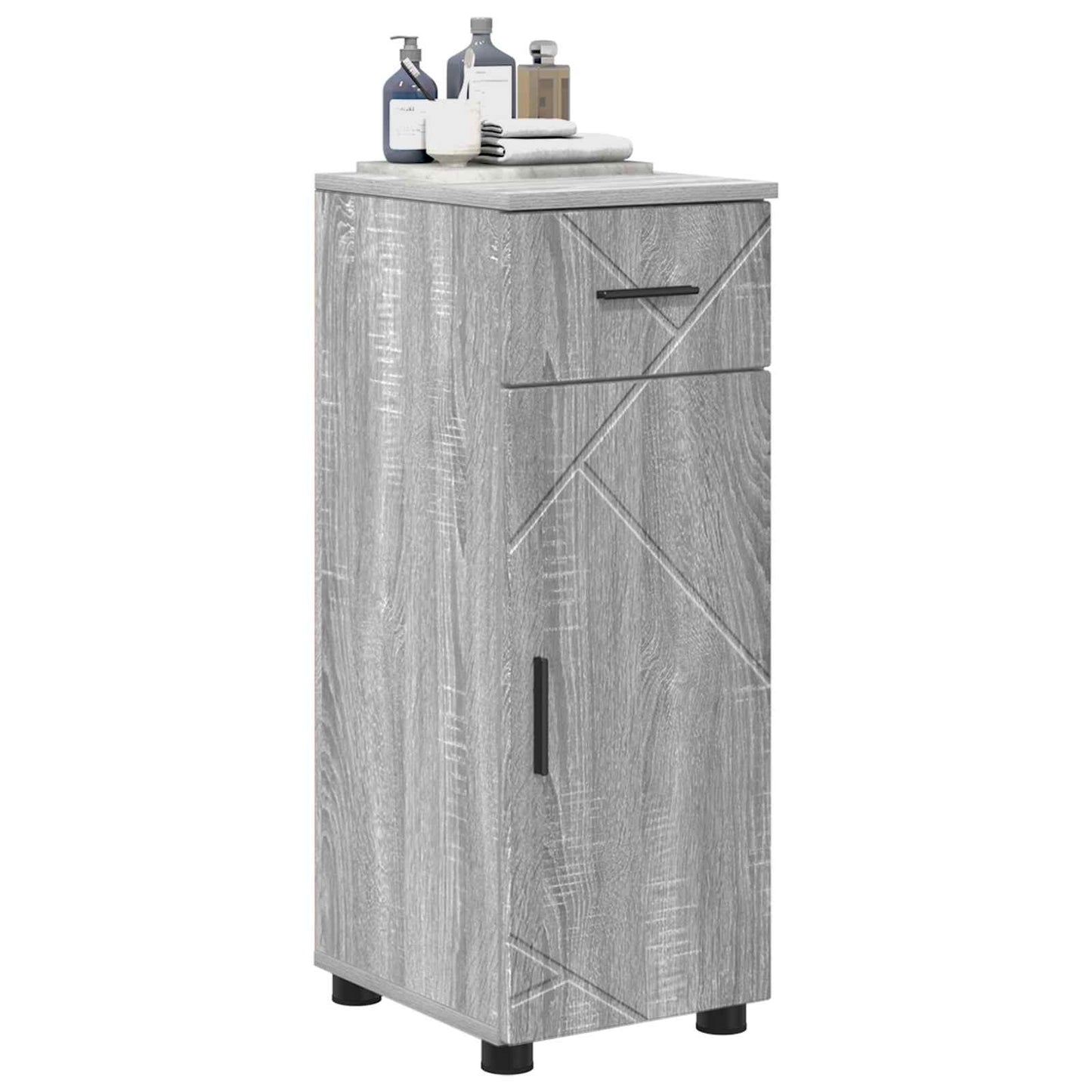 vidaXL Bathroom Cabinet Grey Sonoma 30 x 35 x 80 cm 3
