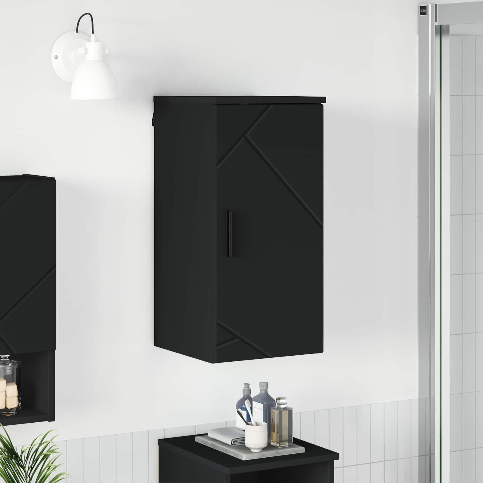 vidaXL Bathroom Cabinet Black 30 x 31.5 x 61 cm Engineered wood, Metal 1