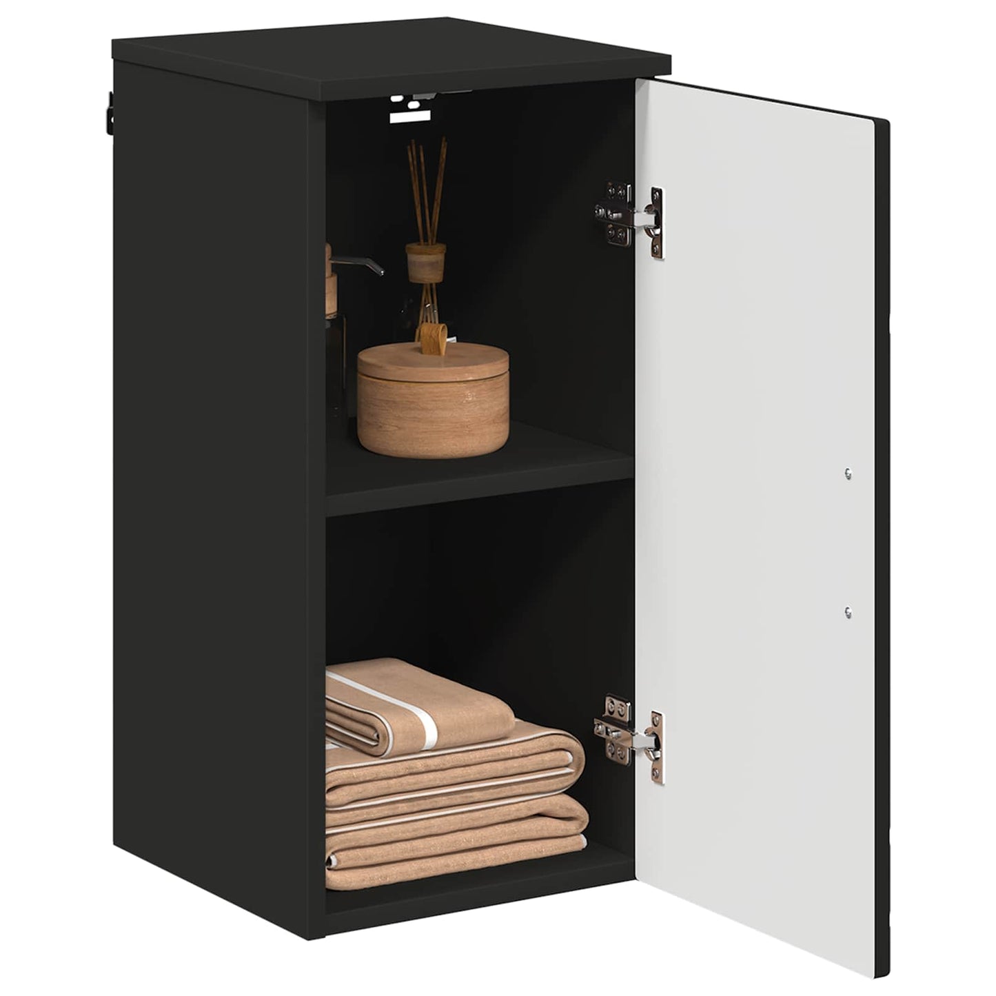 vidaXL Bathroom Cabinet Black 30 x 31.5 x 61 cm Engineered wood, Metal 3