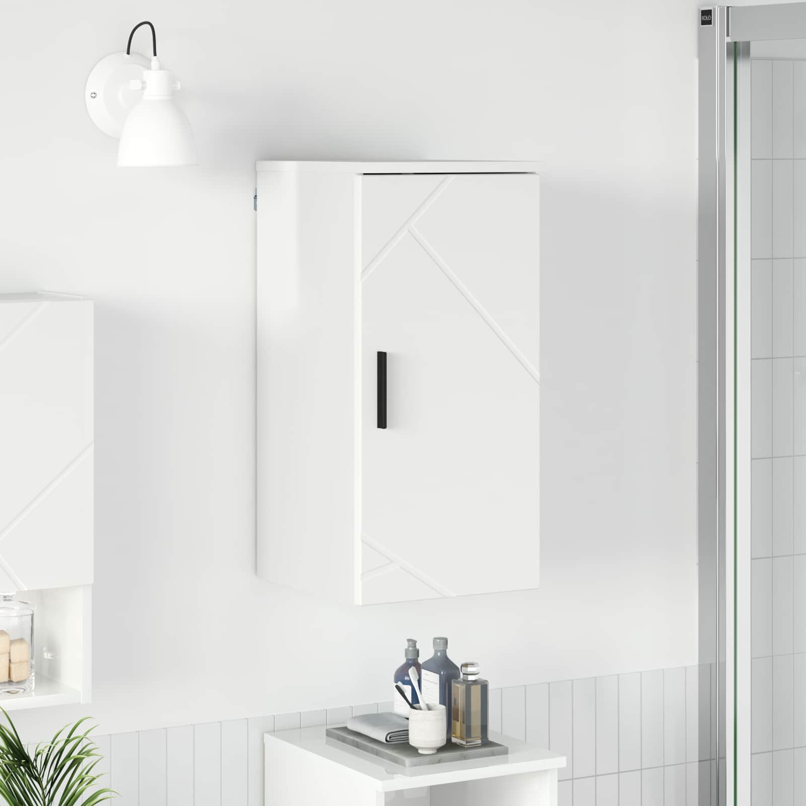 vidaXL Bathroom Cabinet High Gloss White 30 x 31.5 x 61 cm 1
