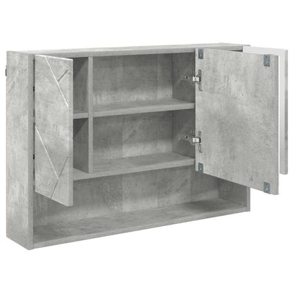 vidaXL Mirror Cabinet Concrete Grey 80 x 17 x 55 cm Engineered Wood 5