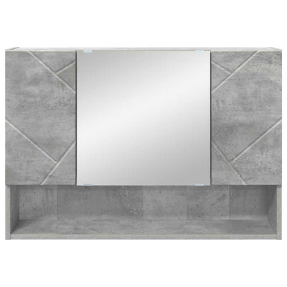 vidaXL Mirror Cabinet Concrete Grey 80 x 17 x 55 cm Engineered Wood 6