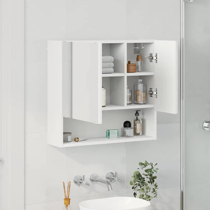 vidaXL Mirror Cabinet White 59 x 17 x 55 cm Engineered Wood 4