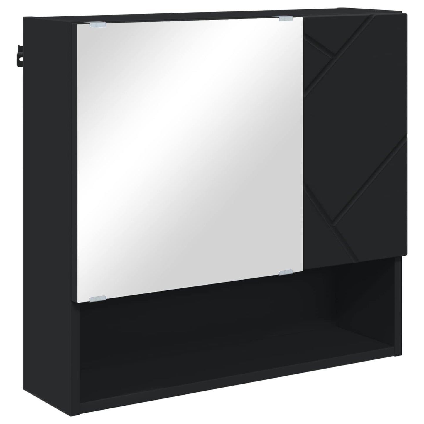 vidaXL Mirror Cabinet Black 59 x 17 x 55 cm Engineered Wood 2