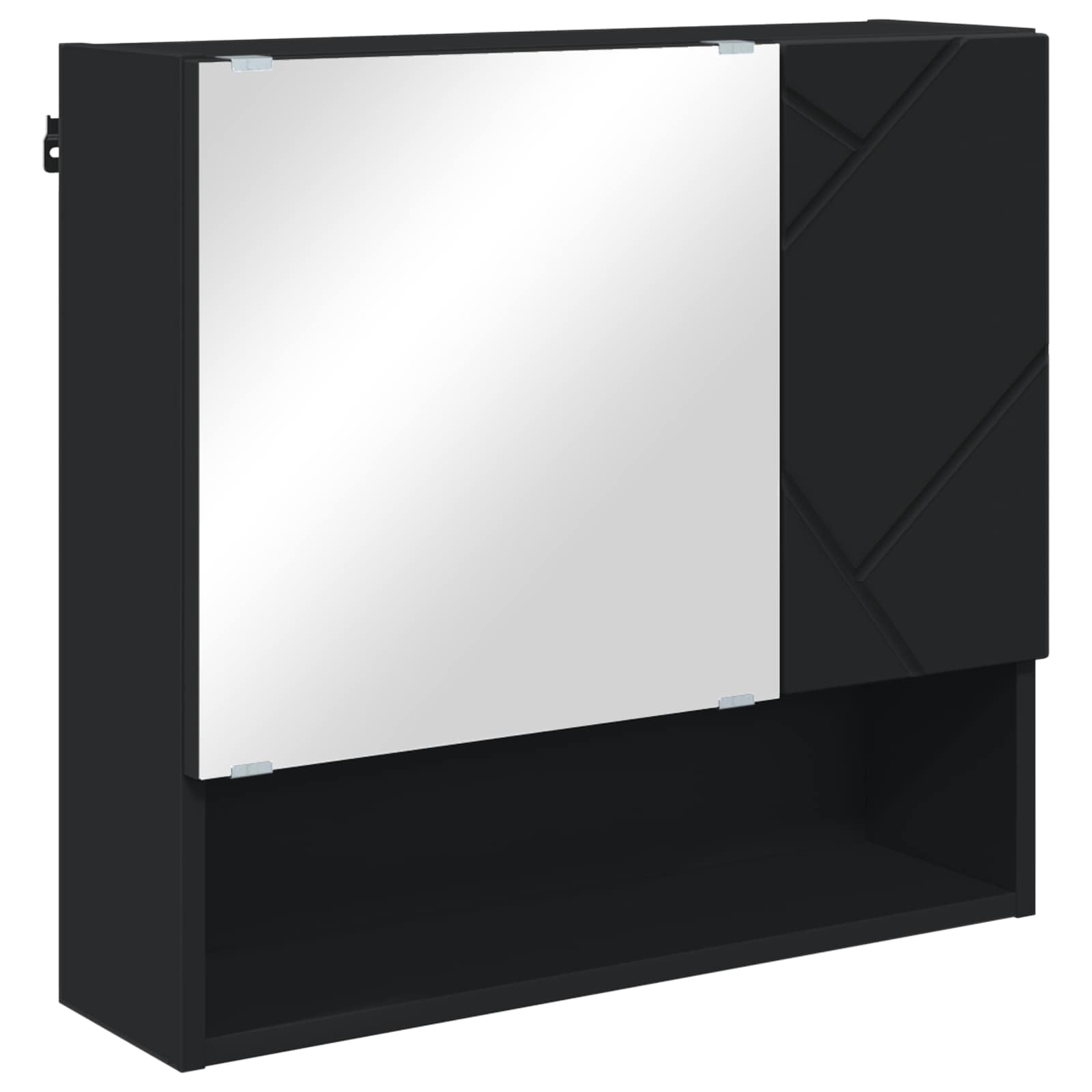 vidaXL Mirror Cabinet Black 59 x 17 x 55 cm Engineered Wood 2