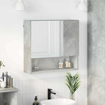 vidaXL Mirror Cabinet Concrete Grey 59 x 17 x 55 cm Engineered Wood 1