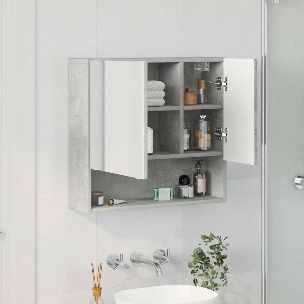 vidaXL Mirror Cabinet Concrete Grey 59 x 17 x 55 cm Engineered Wood 4