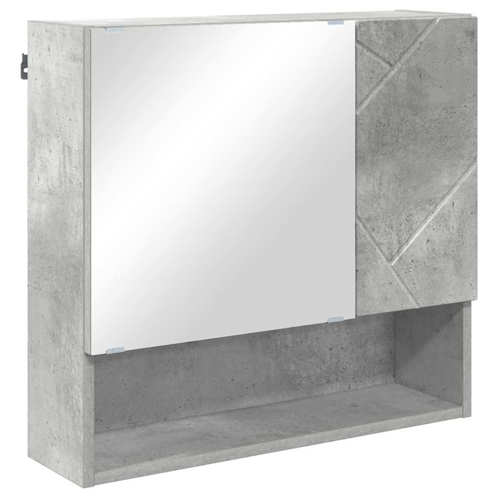 vidaXL Mirror Cabinet Concrete Grey 59 x 17 x 55 cm Engineered Wood 2