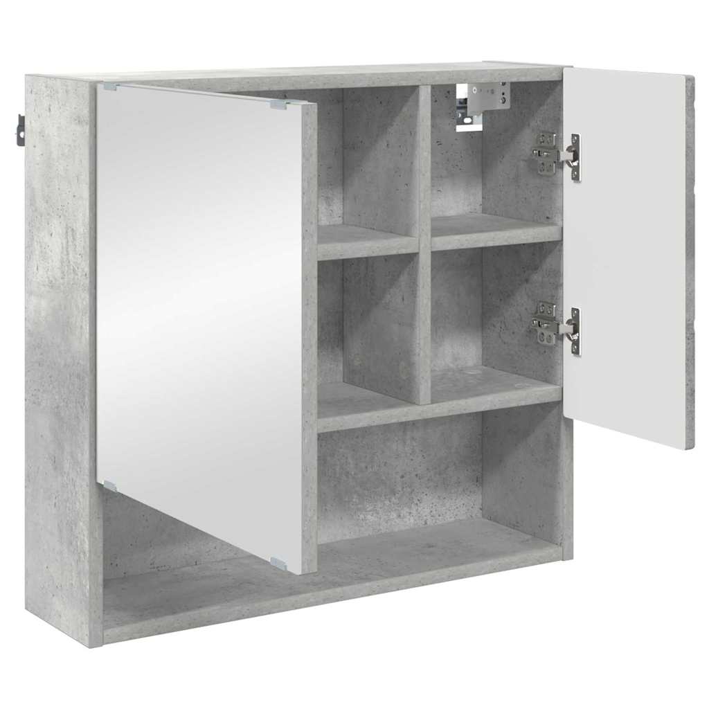 vidaXL Mirror Cabinet Concrete Grey 59 x 17 x 55 cm Engineered Wood 5