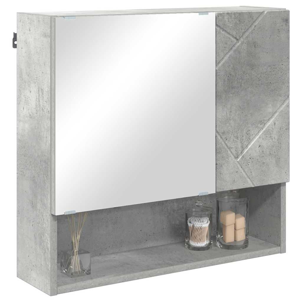 vidaXL Mirror Cabinet Concrete Grey 59 x 17 x 55 cm Engineered Wood 3