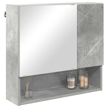 vidaXL Mirror Cabinet Concrete Grey 59 x 17 x 55 cm Engineered Wood 3