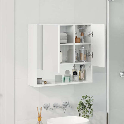 vidaXL Mirror Cabinet High Gloss White 59 x 17 x 55 cm Engineered Wood 4