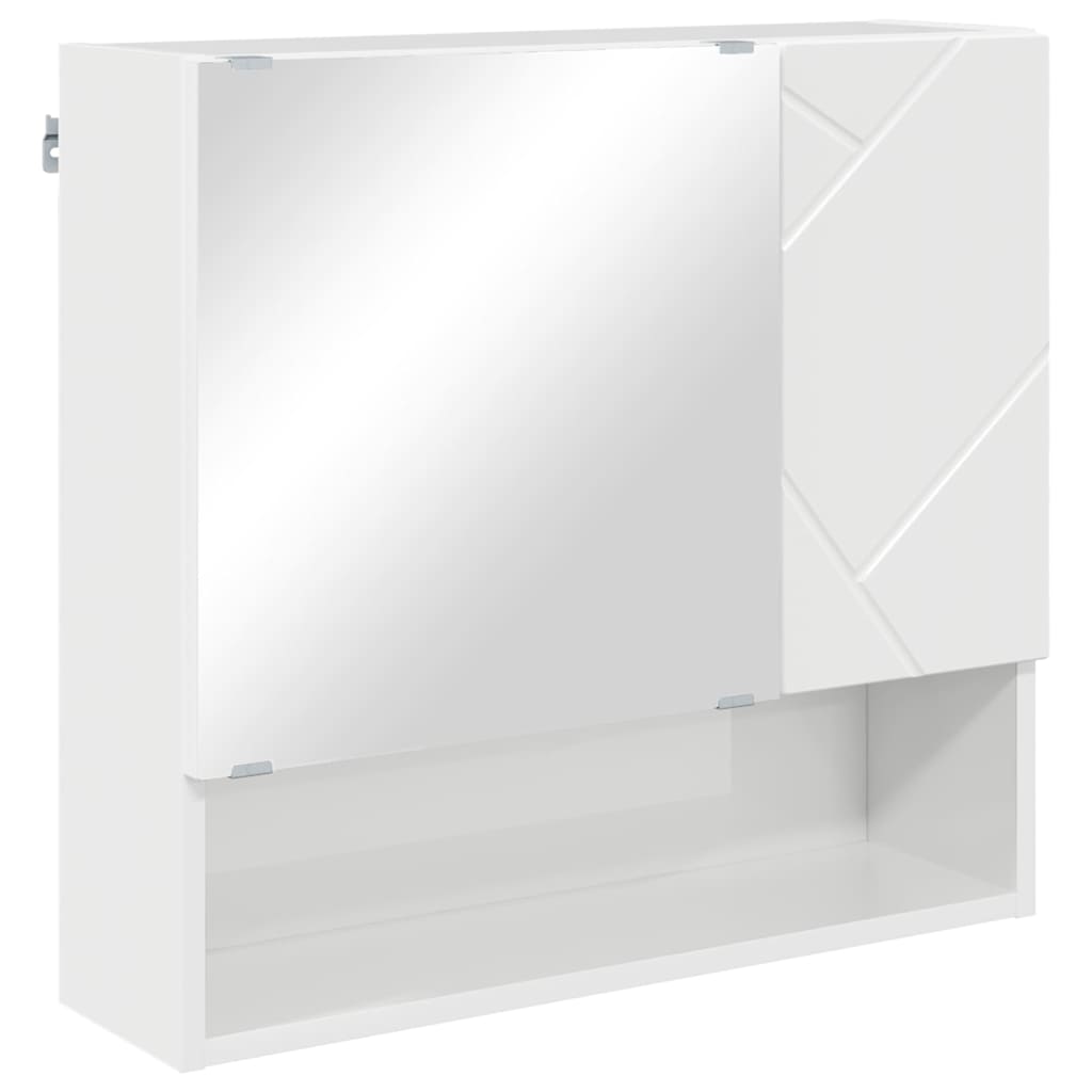 vidaXL Mirror Cabinet High Gloss White 59 x 17 x 55 cm Engineered Wood 2