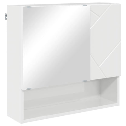 vidaXL Mirror Cabinet High Gloss White 59 x 17 x 55 cm Engineered Wood 2