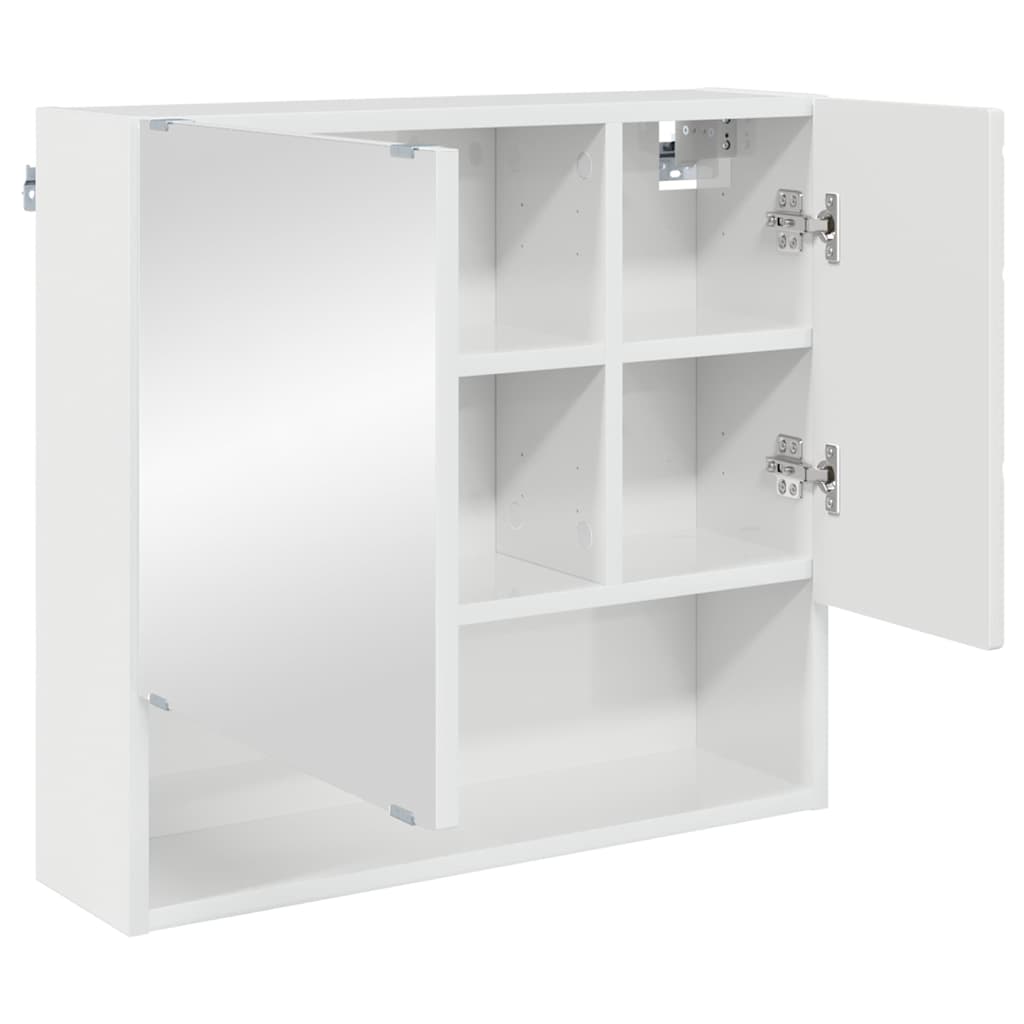 vidaXL Mirror Cabinet High Gloss White 59 x 17 x 55 cm Engineered Wood 5