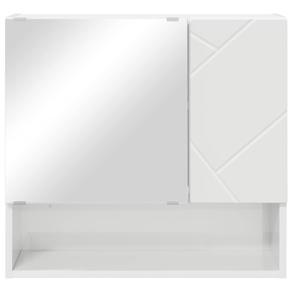 vidaXL Mirror Cabinet High Gloss White 59 x 17 x 55 cm Engineered Wood 6