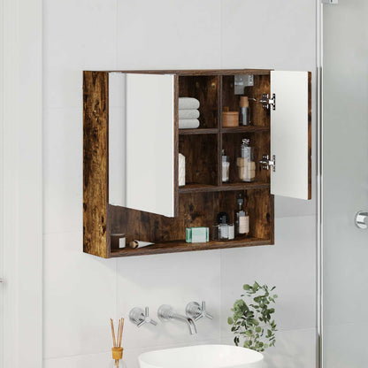 vidaXL Mirror Cabinet Smoked Oak 59 x 17 x 55 cm Engineered Wood 4