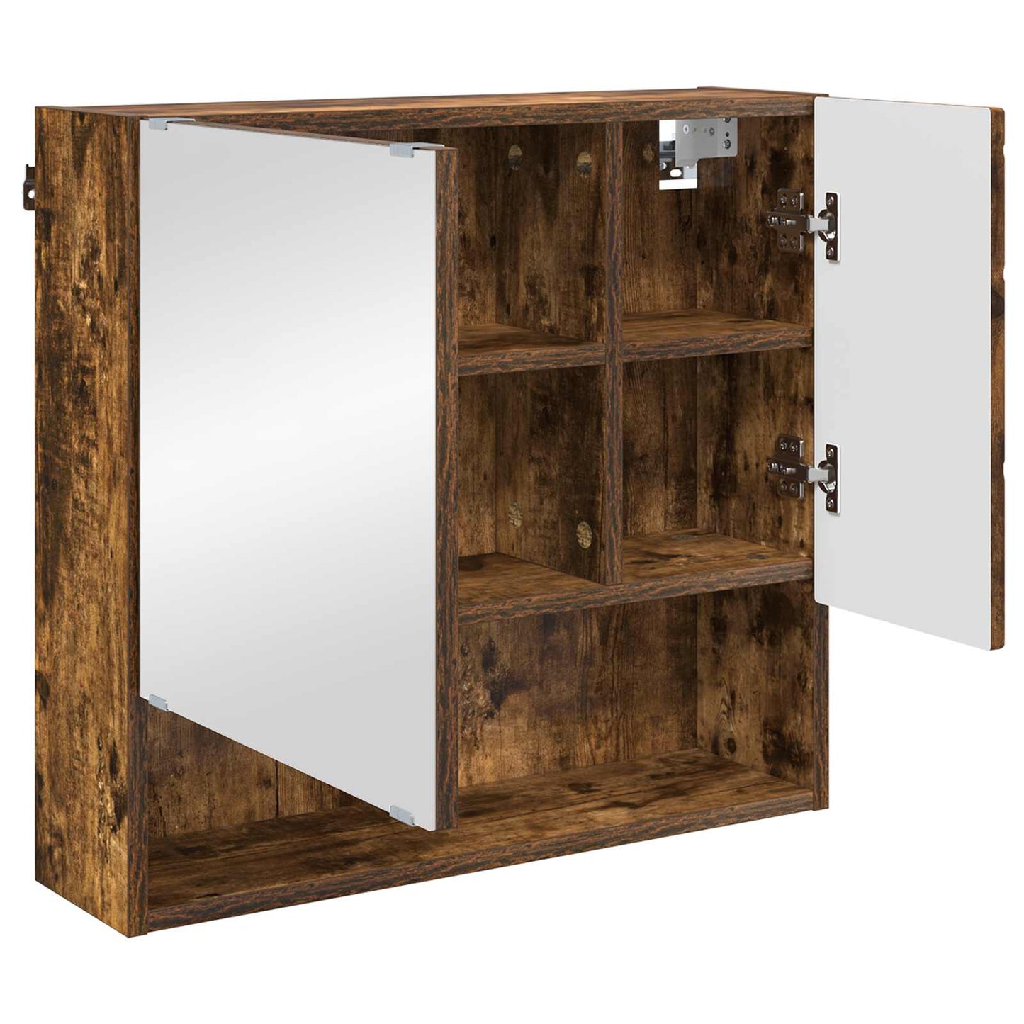vidaXL Mirror Cabinet Smoked Oak 59 x 17 x 55 cm Engineered Wood 5
