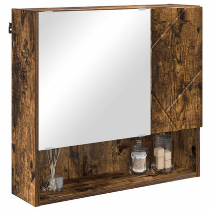 vidaXL Mirror Cabinet Smoked Oak 59 x 17 x 55 cm Engineered Wood 3