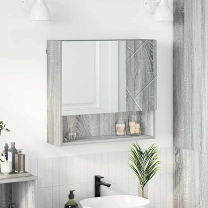 vidaXL Mirror Cabinet Grey Sonoma 59 x 17 x 55 cm Engineered Wood 1