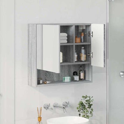 vidaXL Mirror Cabinet Grey Sonoma 59 x 17 x 55 cm Engineered Wood 4