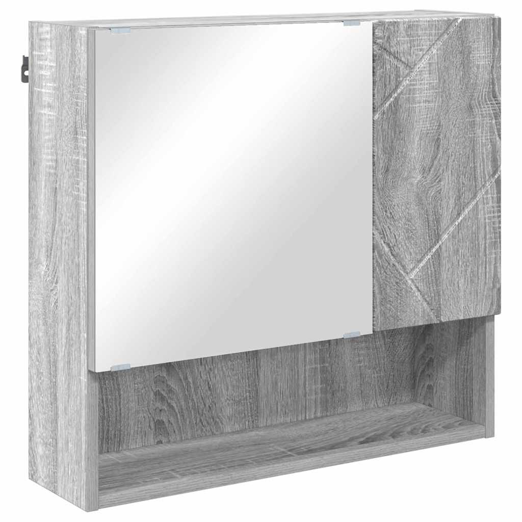 vidaXL Mirror Cabinet Grey Sonoma 59 x 17 x 55 cm Engineered Wood 2