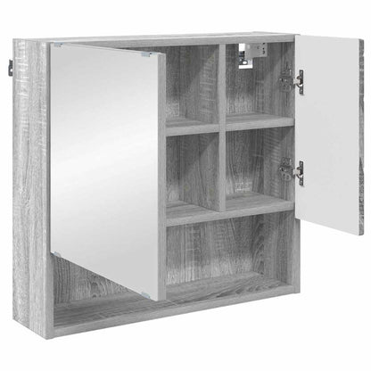 vidaXL Mirror Cabinet Grey Sonoma 59 x 17 x 55 cm Engineered Wood 5