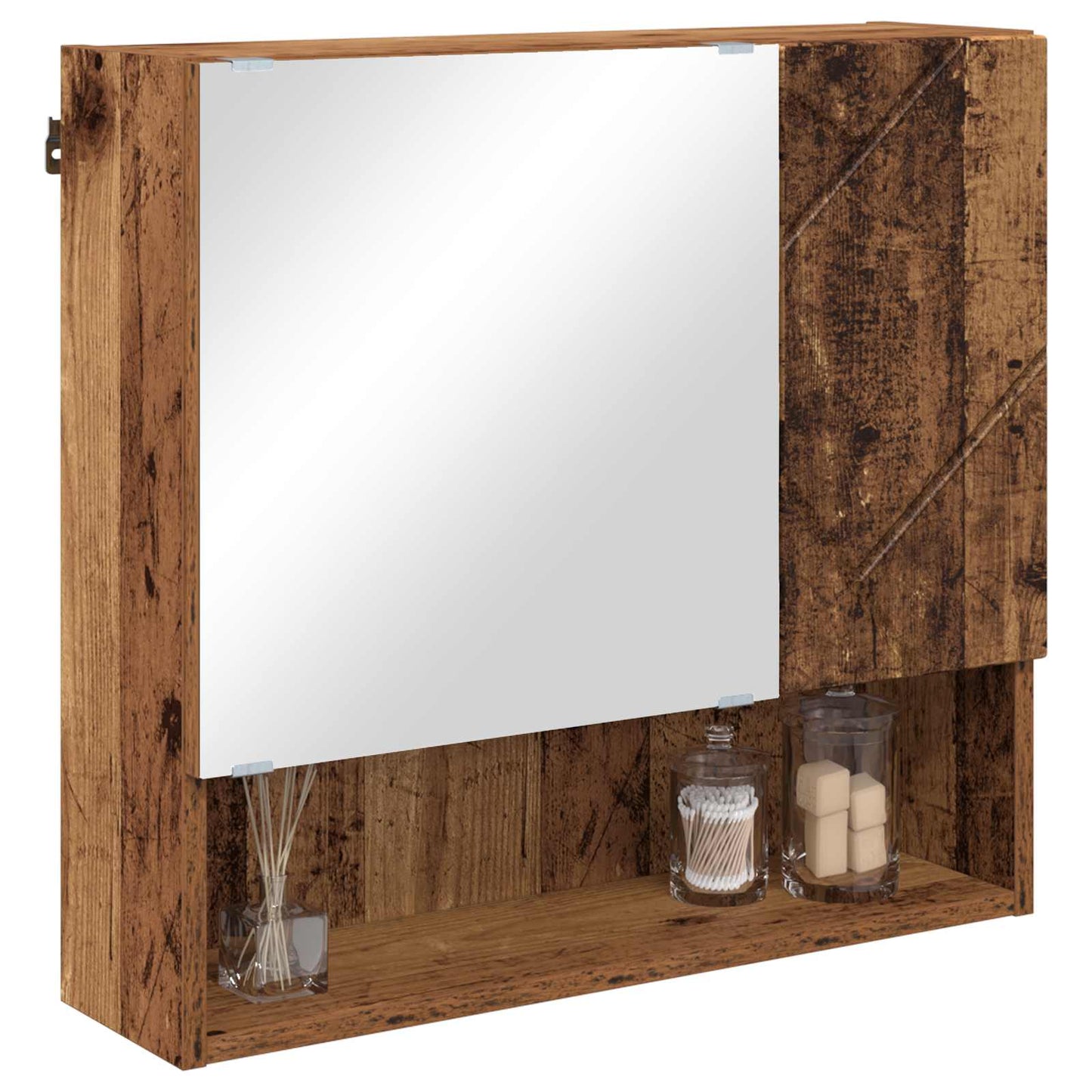 vidaXL Mirror Cabinet Old Wood 59 x 17 x 55 cm Engineered Wood 3