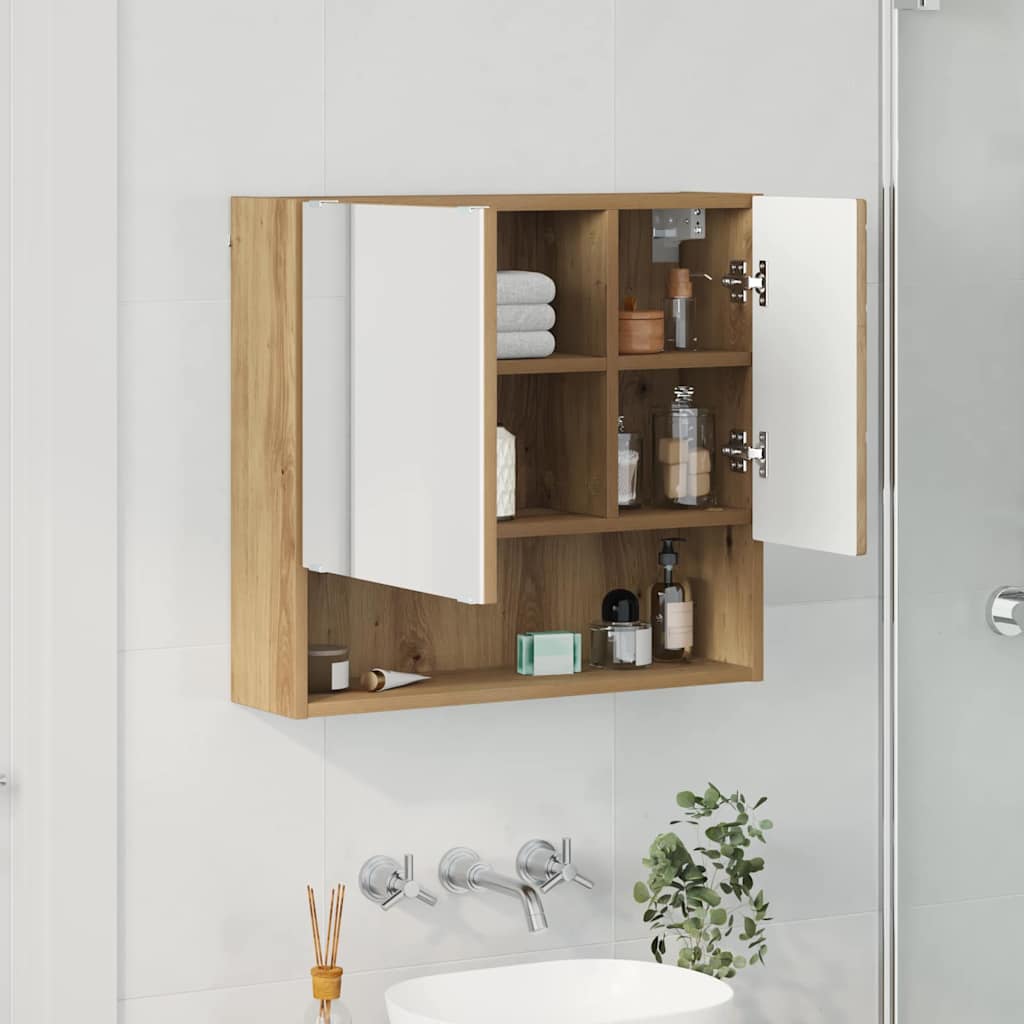 vidaXL Mirror Cabinet Artisan Oak 59 x 17 x 55 cm Engineered Wood 4