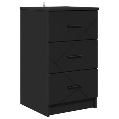 vidaXL Bedside Cabinet Black 38 x 38 x 66 cm Engineered wood 2