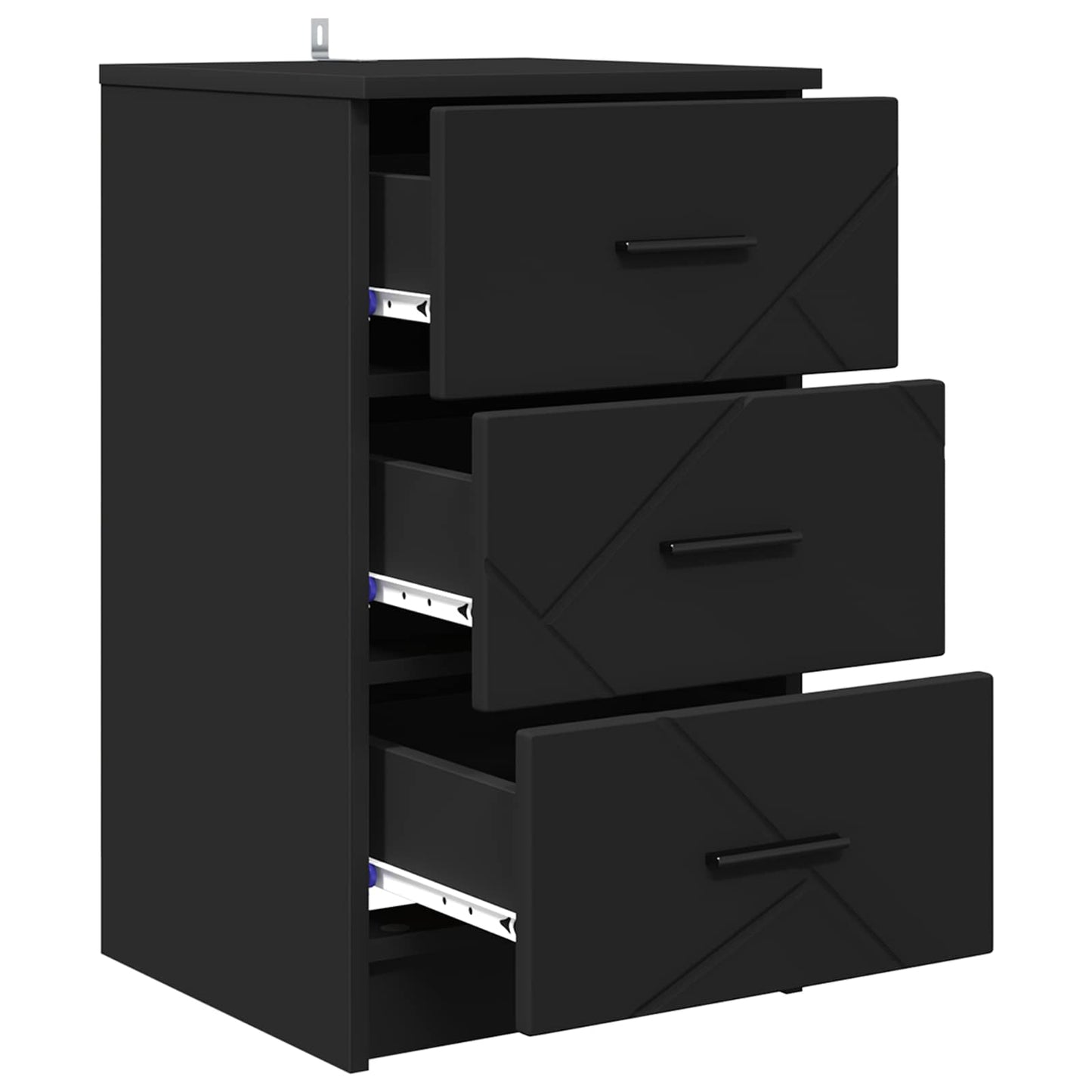 vidaXL Bedside Cabinet Black 38 x 38 x 66 cm Engineered wood 5