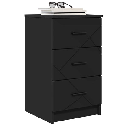 vidaXL Bedside Cabinet Black 38 x 38 x 66 cm Engineered wood 3