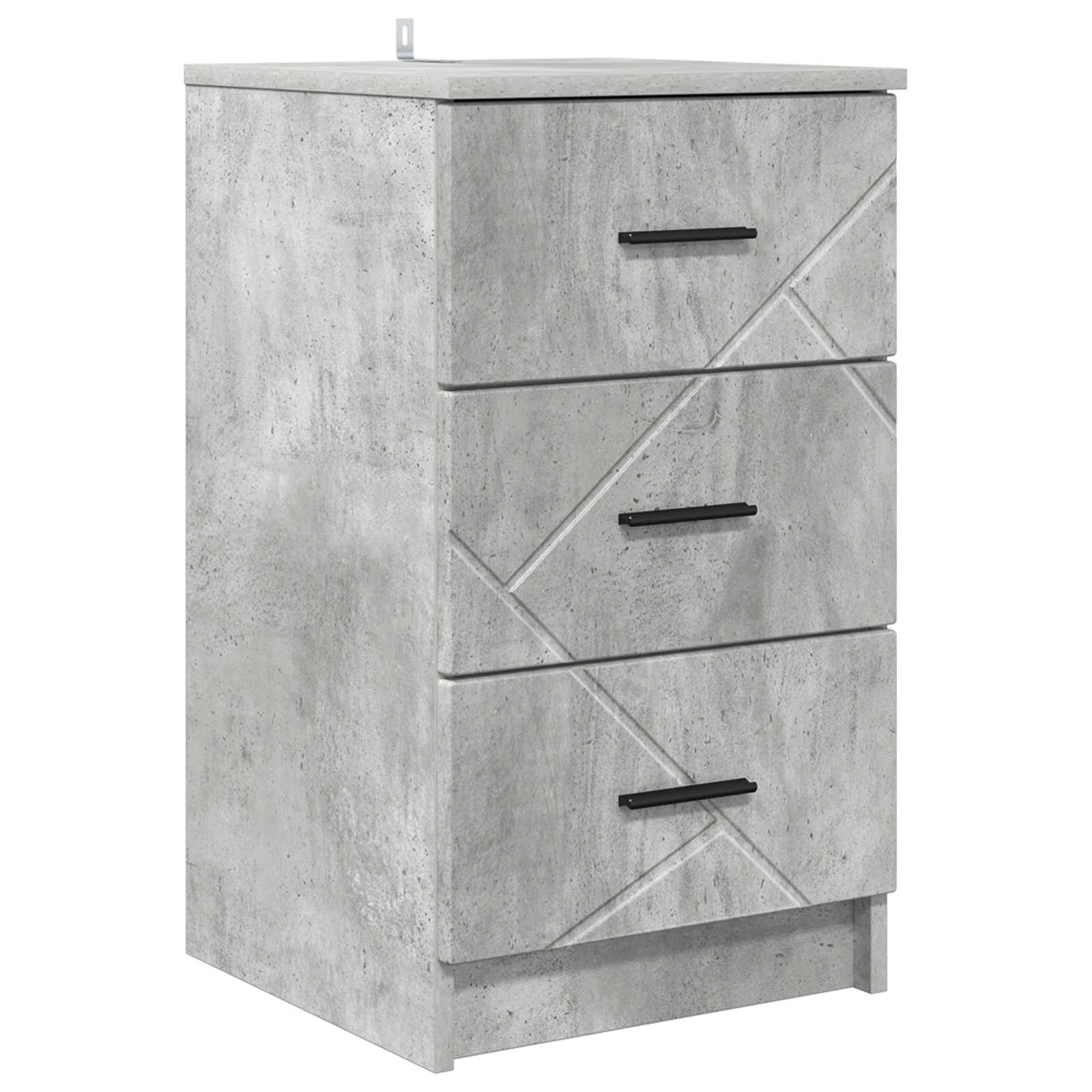 vidaXL Bedside Cabinet Concrete grey 38 x 38 x 66 cm Engineered wood 2