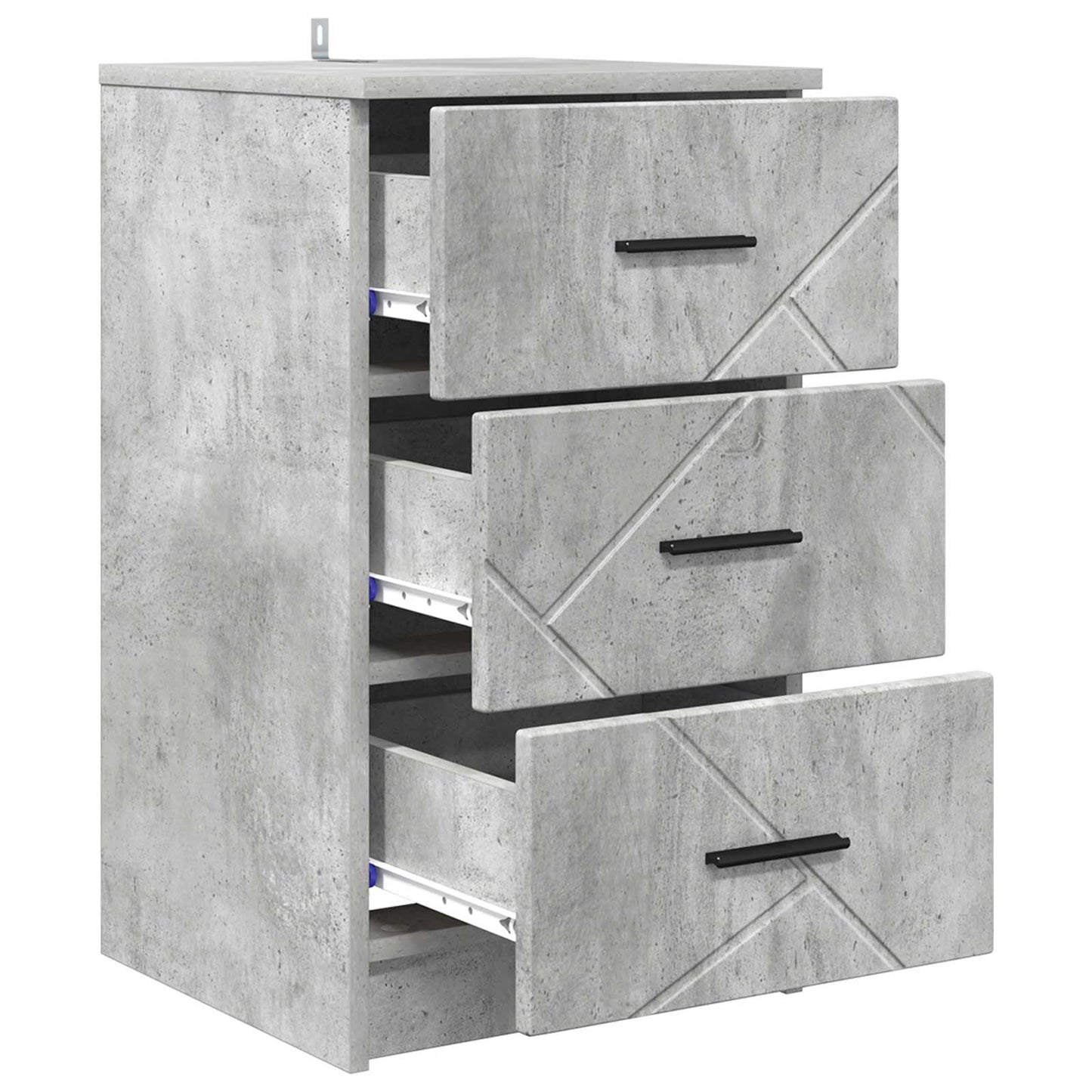 vidaXL Bedside Cabinet Concrete grey 38 x 38 x 66 cm Engineered wood 5