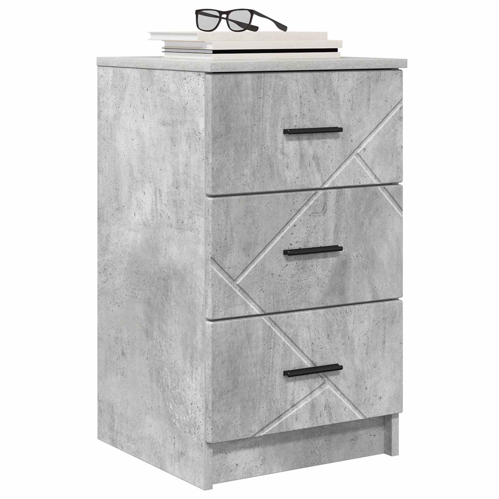 vidaXL Bedside Cabinet Concrete grey 38 x 38 x 66 cm Engineered wood 3