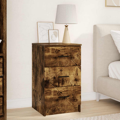 vidaXL Bedside Cabinet Smoked oak 38 x 38 x 66 cm Engineered wood 1