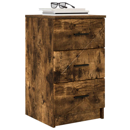 vidaXL Bedside Cabinet Smoked oak 38 x 38 x 66 cm Engineered wood 3