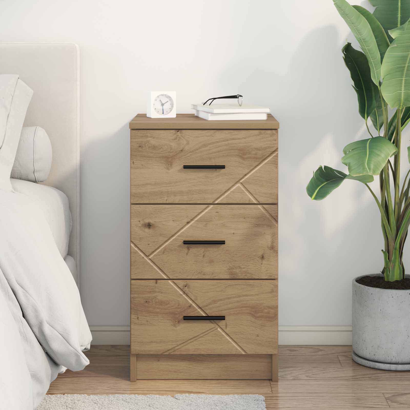 vidaXL Bedside Cabinet Artisan oak 38 x 38 x 66 cm Engineered wood 4